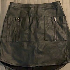 BCBG leather skirt with zipper pockets